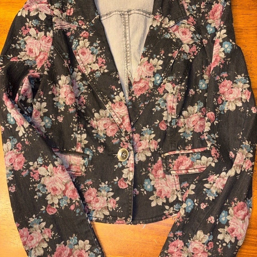 Free people Floral cotton Women's small blazer Jacket